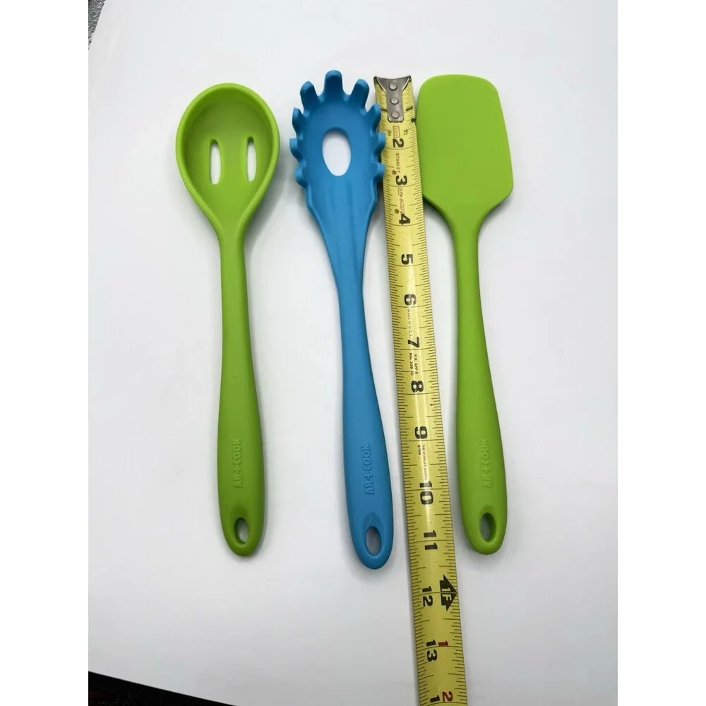 Art + Cook Silicone Kitchen Utensil Set Spoon Spatula Pasta Server 3 Pc Lot